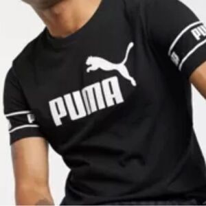 NWT Puma Amplified big logo t-shirt tee shirt black Boy’s size 6